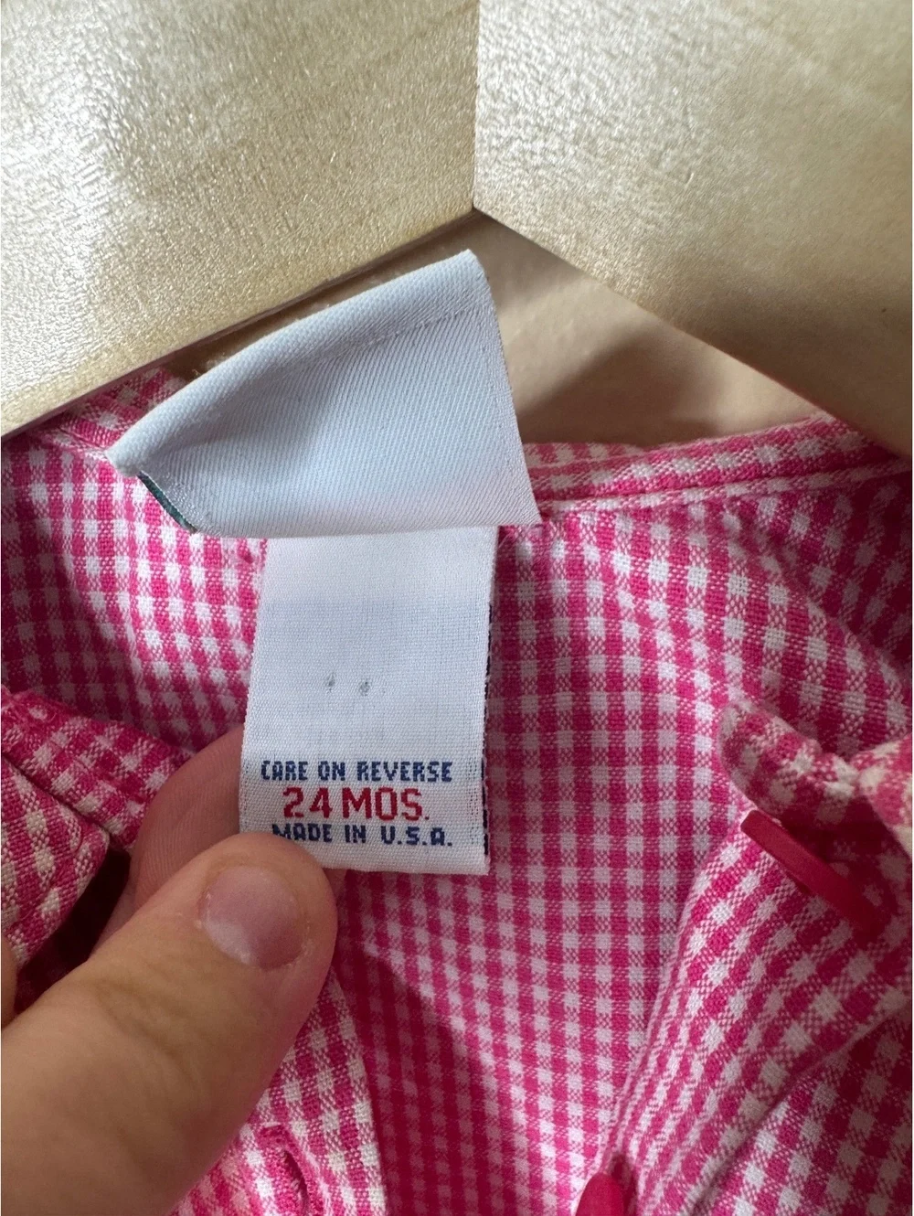 Vintage OshKosh Girls 24 Months Pink Plaid Cotton Romper One Piece USA Made